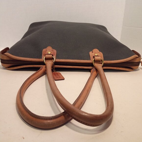 Rare '90s COACH Italy Dakota Collection Harvest Tote 4207 Black Pebbled Leather - Picture 9 of 15